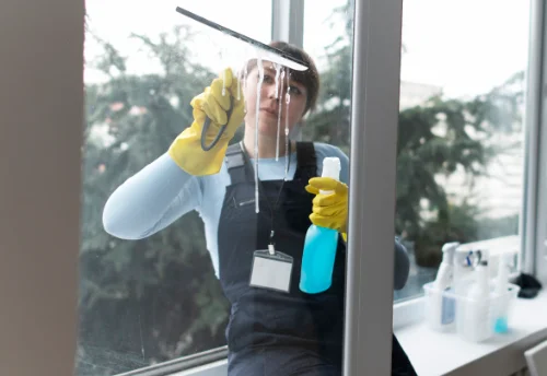 Nettoyage de vitres intérieures et extérieures au Mesnil-Simon